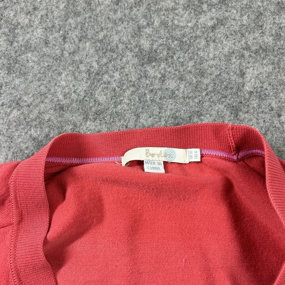 Boden Sweater Womens 6 Button Front Cardigan V-Neck Red Casual